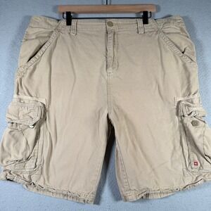 Quiksilver Edition Mens Tan Khaki Cotton Canvas Cargo Shorts Size 40 K104181